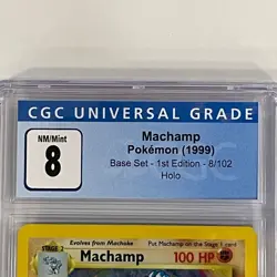 NINTENDO Pokemon 1999 Machamp Base Set- 1st Edition 8/102 Holo CGC NM Mint 8 - Image 4