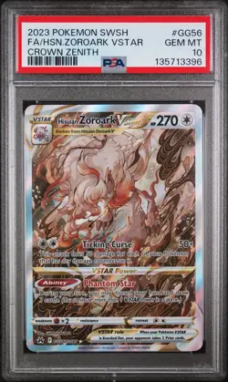 2023 POKEMON SWORD & SHIELD CROWN ZENITH FULL ART/HISUIAN ZOROARK VSTAR PSA 10 - Image 1