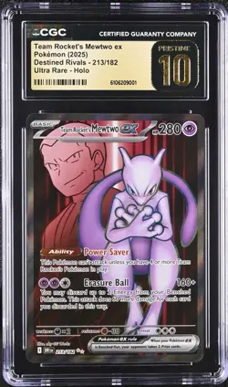 Pokemon Team Rocket's Mewtwo ex 213/182 CGC Pristine 10 - Image 1