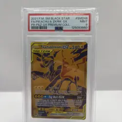 Pikachu & Zekrom GX Tag Team Full Art Promo - Pokemon - SM248 PSA 9 MINT - Image 1
