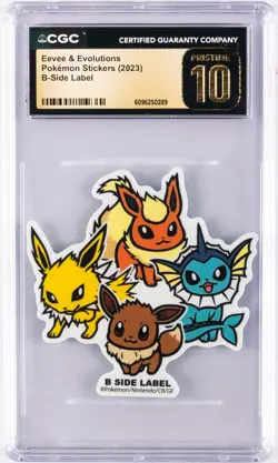2023 POKEMON STICKERS B-SIDE LABEL EEVEE & EVOLUTIONS CGC 10 PRISTINE - Image 1