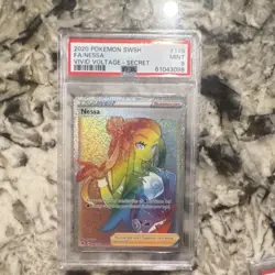 Pokemon Nessa Full Art Secret Rare Holo Vivid Voltage 196/185 PSA 9 2020 English - Image 1