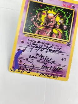 Pokemon Mewtwo WOTC Promo - Signed & Sketched by Jay Goede "Philip Bartlett" - Image 2