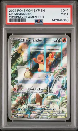 Charmander 44 - PSA 9 Mint - 2023 Pokemon Obsidian Flames ETB Black Star Promo - Image 1