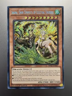 Yugioh - Shiina, Twin Tempests of Celestial Thunder Secret Rare BPRO-EN027, NM - Image 1