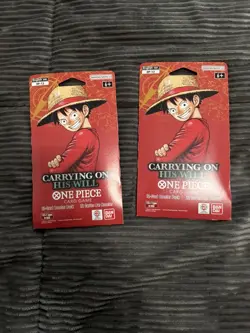 One Piece Carrying On His Will OP-13 Sleeved Booster Pack.NEW SEALED Lot Of 2 - Image 1