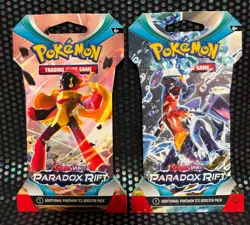 2 Sleeved Pokemon Card Packs Scarlet & Violet Paradox Rift 2023 b - Image 1
