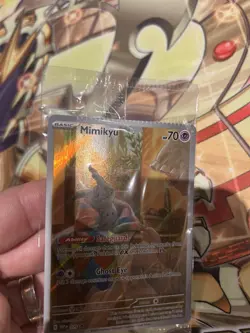 Pokemon Card Mimikyu SVP075 Black Star Promo Full Art Holo Card SEALED missprint - Image 2