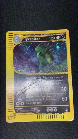 Pokemon Card- Tyranitar-Aquapolis-Holo-H28/H32-Rare-NoCrystal-ENG-poor - Image 1