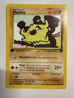 Mankey - 1st Edition - Team Rocket - 61/82 - Pokemon Card - Image 1