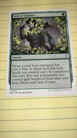 Veil of Summer (White Border) Mystery Booster 2 Regular NM MTG - Image 1