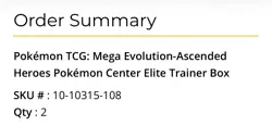 Pokemon TCG: Mega Evolution Ascended Heroes Pokemon Center ETB x2 - Image 3