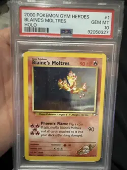 2000 Pokemon Gym Heroes Blaine’s Moltres PSA 10 - Image 1