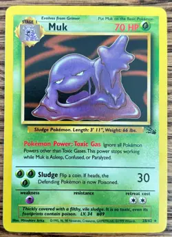 Muk (28/62) Pokemon Fossil Regular Rare 1999 - Image 1