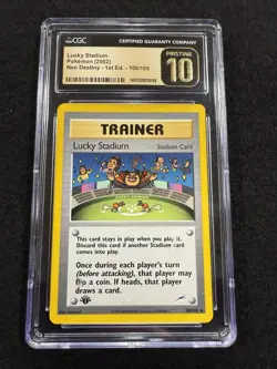 Pokemon Lucky Stadium Trainer 100/105 from Neo Destiny 1st Ed CGC Pristine 10 !! - Image 1