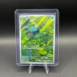 Bulbasaur Pokemon Scarlet Violet 151 166/165 Illustration Rare Full Art Holo LP - Image 1
