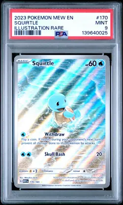 2023 POKEMON MEW EN-151 ILLUSTRATION RARE #170 SQUIRTLE PSA 9 - Image 1