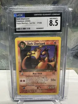 2000 POKEMON 1ST EDITION DARK CHARIZARD 21/82 CGC 8.5 TEAM ROCKET Non Holo - Image 1