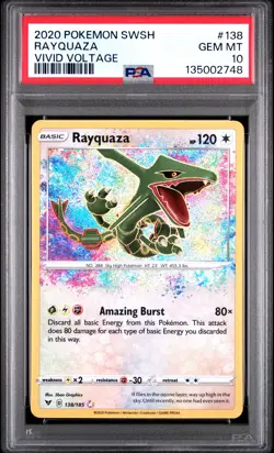 Rayquaza 138/185 Vivid Voltage Pokemon PSA 10 - Image 1