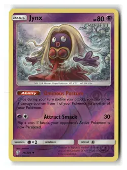 Jynx 76/236 Uncommon Unified Minds Pokemon Reverse Holo Near Mint - Image 1
