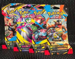 All 4 Designs 4 Sleeved Pokemon Card Packs Mega Evolution - Image 1