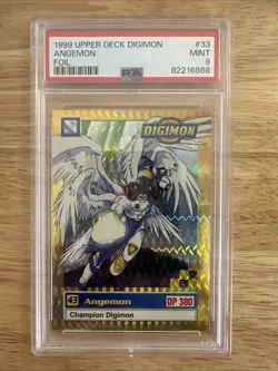 1999 Digimon Angemon #33 Foil Card PSA 9 - Image 1