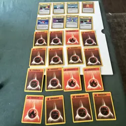 Lot of Pokemon Trainer and Energy cards from Base Set Vintage Original - Image 1
