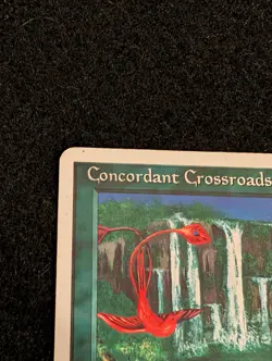 Magic: The Gathering Concordant Crossroads Green 1995 Amy Weber HP Damaged Rare - Image 3