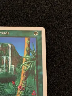 Magic: The Gathering Concordant Crossroads Green 1995 Amy Weber HP Damaged Rare - Image 4