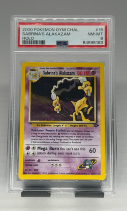 2000 Pokemon Gym Challenge #16 Sabrina’s Alakazam Holo PSA 8 - Image 1