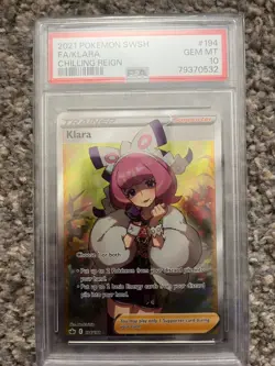 PSA 10 2021 Klara 194/198 Full Art Pokemon SWSH Chilling Reign Gem Mint - Image 1