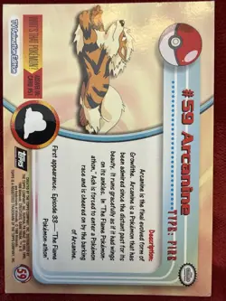 Pokemon Arcanine #59 - Topps Chrome 2000 - Holo NM - Image 2