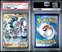 Pokemon Sun & Moon Cosmic Eclipse Arceus, Dialga, Palkia GX 156/236 PSA 10 - Image 3