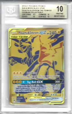 Pokemon Pikachu & Zekrom GX SM248 Sun & Moon Promo Holo BGS 10 Pristine - Image 1