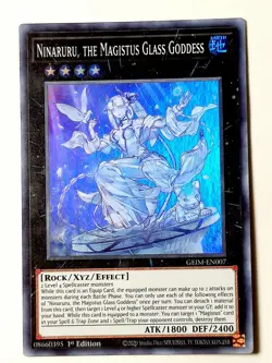 Yugioh Ninaruru, The Magistus Glass Goddess GEIM-EN007 SUPER RARE 1st Edition NM - Image 1