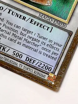 Yugioh Martial Metal Marcher MAGO-EN030 PREMIUM GOLD RARE 1st Edition NM - Image 2