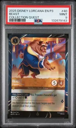 DISNEY LORCANA EN P3-PROMO #40 BEAST & #41 BELLE COLLECTION QUEST PSA 9 - Image 3