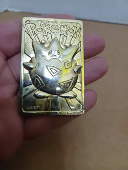 Vintage 1999 Burger King Pokemon 23k Gold Plated Togepi Collectible Card - Image 2