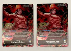 One Piece Portgas D. Ace 2nd Anniversary WINNER (2x) Cards Gold Foil English 002 - Image 1