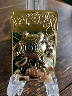 1999 Pokemon Poliwhorl 23k Gold Plated Card w/ Ball - BK - Image 2