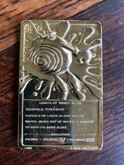 1999 Pokemon Poliwhorl 23k Gold Plated Card w/ Ball - BK - Image 5