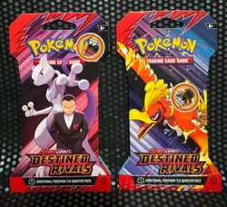 2 Sleeved Pokemon Card Packs Scarlet & Violet Destined Rivals b - Image 1