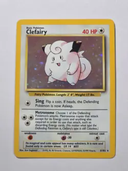 Clefairy 5/102 Base Set Rare Holo Pokemon Card WOTC 1999 - Excellent - Image 1