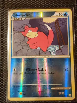 Pokemon Slowpoke 81/123 HeartGold SoulSilver Reverse Holo Basic 60 HP Card LP - Image 1