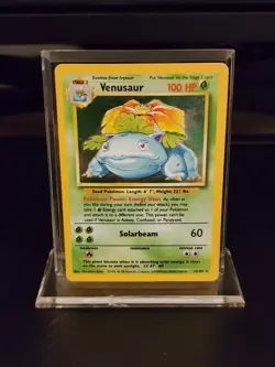 1999-2000 Pokemon Venusaur 15/102 Base Set Holo Rare Card Vintage WoTC - Image 1