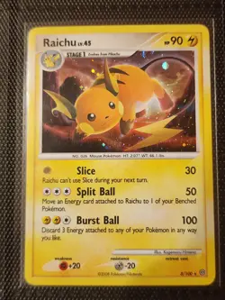 Pokemon TCG Raichu Stormfront 8/100 Holo Rare English Card LP - Image 1