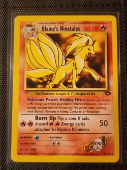 Pokemon TCG Blaine's Ninetales Non holo-Rare 21/132 Gym Challenge Set LP Card - Image 1