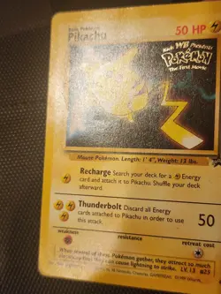 Pokemon Pikachu 4 Black Star Promo The First Movie WOTC Card Vintage - Image 3
