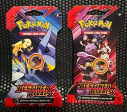 2 Sleeved Pokemon Card Packs Scarlet & Violet Destined Rivals - Image 1