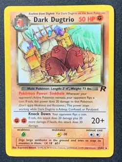 Dark Dugtrio 23/82 non holo rare team rocket vintage WOTC pokemon card - Image 1